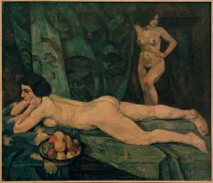 Interior with Female Nude Figures by Leopold Durm