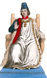 French King Louis XI wearing Saint Michel order suit by Leopold Massard