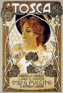Cover by Leopoldo Metlicovitz of Score of Opera Tosca by Giacomo Puccini