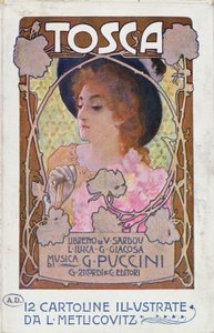 Title page of score sheet for the opera Tosca by Puccini, c.1910