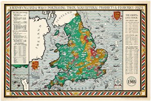 A Map of England and Wales by Leslie MacDonald Gill