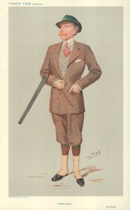 Lord John Savile, Rufford Abbey, 15 April 1908, Vanity Fair Cartoon by Leslie Matthew Ward