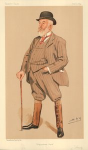 Mr William Montagu Tharp, Chippenham Park, Vanity Fair Cartoon by Leslie Matthew Ward