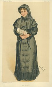 Mrs Georgina Weldon, Mrs Weldon, 3 May 1884, Vanity Fair cartoon by Leslie Matthew Ward