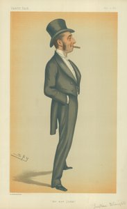 The Hon Mr Justice Straight, The New Judge, 10 May 1879, Vanity Fair Cartoon by Leslie Matthew Ward