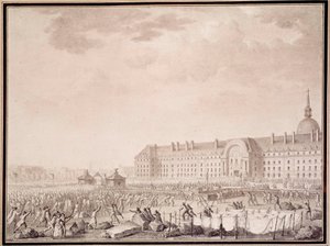 French revolution: taking up arms at the Invalides on 14 July 1789 by Lesueur Brothers