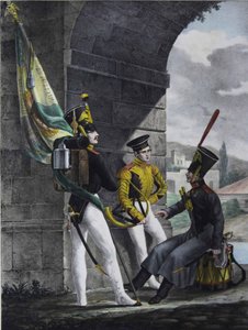 Podpraporshchik, Drummer and Hornist of the Finliandsky Guard Regiment by Lev Alexandrovich Belousov