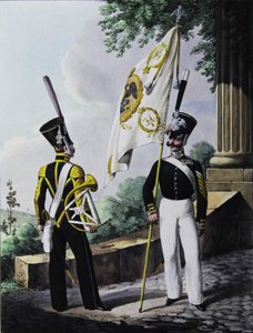 Porte-epee-Praporshchik and Hornist of the Guards Garrison Battalion