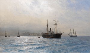 Russian Ship at the entrance to the Bosphorus strait, after the Russo-Turkish war of 1877-1878 by Lev Felixovich Lagorio