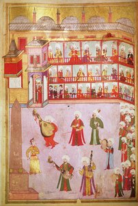 Dancer and musicians playing at the festival