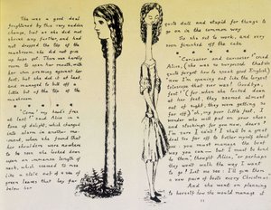 Alice on the Long Neck - Manuscript and drawings of Alice in Wonderland by Lewis Carroll, coll.