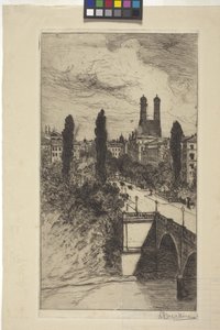 Maximiliam Street And Frauenkirche, Munich, Bavaria by Lewis Henry Meakin