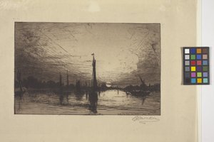 Sunset On The Rhine Near Cologne by Lewis Henry Meakin