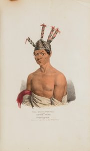 WAA-KAUN-SEE-KAA or the Rattle Snake; A Winnebago Chief, from The Aboriginal Portfolio by Lewis, James Otto