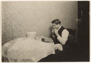 Rolling Cigarettes in N.Y. Tenement [Homework] by Lewis W. Hine