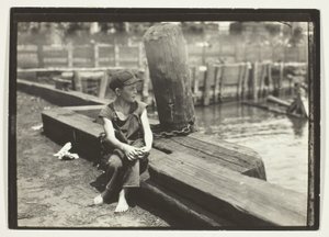 Down On The Wharf, New York by Lewis Wickes Hine