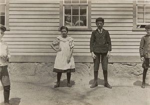 Edward St. Germain and his sister Delia, mill workers, Phoenix, Rhode Island by Lewis Wickes Hine