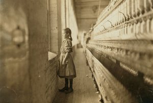 Young Girl Working in a Mill, Lincolnton, North Carolina, USA, c.1908 by Lewis Wickes Hine