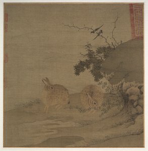 Magpies and Wild Rabbits, 1200s by Li Yong