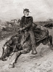 A dispatch rider during the American Civil War, from The Century Magazine, published 1887 by Unbekannt Unbekannt