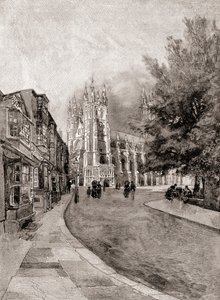 Canterbury Cathedral, from Christchurch Gateway, from The Century Magazine, published 1887