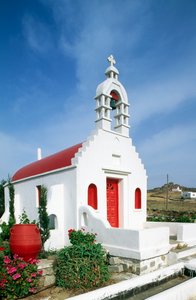 Church on Island of Mykonos, Cyclades Islands, Greece