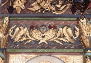 Decoration (Detail), Iconostasis in Byzantine Church of St George, Anidri, Crete, Greece by Unbekannt Unbekannt