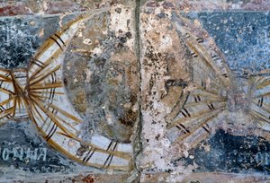Face of Christ, Damaged Fresco in the Church of Metamorphosis Sotiros, Voutas, Crete, Greece by Unbekannt Unbekannt