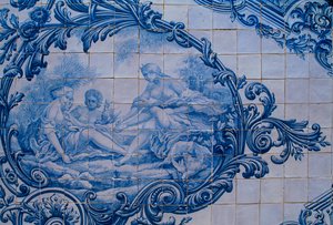 Glazed tiles from the Palace of the Counts of Estoi. Estoi, Portugal by Unbekannt Unbekannt