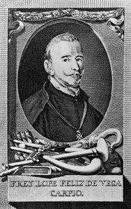 Portrait of Felix Lope de Vega y Carpio (1562-1635), Spanish novelist, poet, and playwright