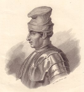 Portrait of Italian Military Leader Niccolo Fortebraccio, Copper Engraving by Caterina Piotti-Pirola by Unbekannt Unbekannt