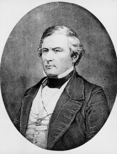 Portrait of Millard Fillmore, American lawyer and politician who served as 13th President of United States, engraving after daguerreotype by Mathew Brady