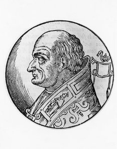 Portrait of Saint Leo III, 96th Pope of the Catholic Church, Engraving