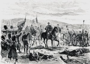 Prince Carol of Romania inspecting the troops after the fourth battle of Pleven, Russian-Turkish war