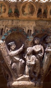 Spain, Navarre, Estella, Cloister of San Pedro de la Rua Church, Capital