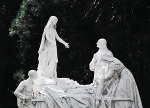 Virgin healing sick person, Sculptural group Salus Infirmorum (Health of Sick) by Unbekannt Unbekannt