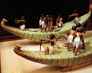 Wooden model of fishing boats and net (detail) by Unbekannt Unbekannt