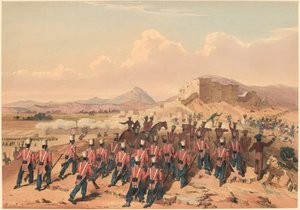 Storming of Khelat. The 17th Regiment Taking the Heights by Lieutenant Thomas (after) Wingate