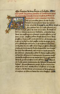 Initial A: Gillion Defeating the King of Fez by Lieven van Lathem