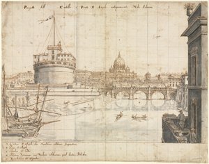 Eighteen Views of Rome: The Castel SantAngelo, 1665 by Lievin Cruyl
