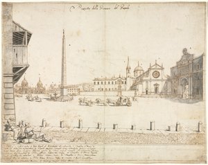 Eighteen Views of Rome: The Piazza del Popolo by Lievin Cruyl