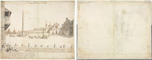 Eighteen Views of Rome: The Piazza del Popolo; Sketch for San Giovanni in Laterano by Lievin Cruyl