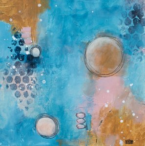 Abstract Blue Gold Circles