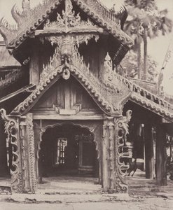 Pugahm Myo: Carved Doorway in Courtyard of Shwe Zeegong Pagoda by Linnaeus Tripe
