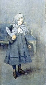 Girl in a Grey Bonnet by Lino Selvatico