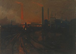 Steel Works, Cardiff, at Night