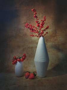 Red Berries Still Life by Liu Xing