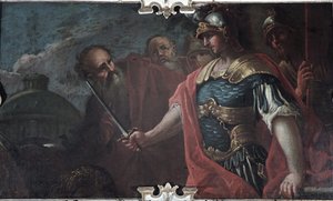 Alexander the Great Cutting the Gordian Knot by Livio Retti