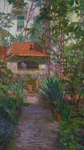The Triptych or Garden in Bloom (side panel) by Llewelyn Lloyd