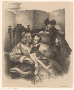 Two Women Reading and a Man Watching